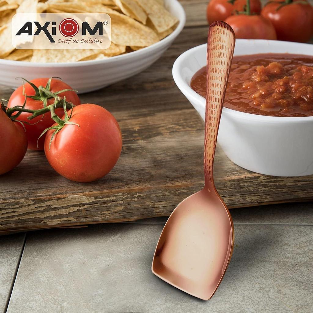 Set Rose Gold. Fancy 4 Piece Non-Stick Dinner Serveware Set Of 1 Curry Ladle (Karchi), 2 Solid Spoon (Chamcha) And 1 Rice Spoon For Soup/Pasta - 27 Cm