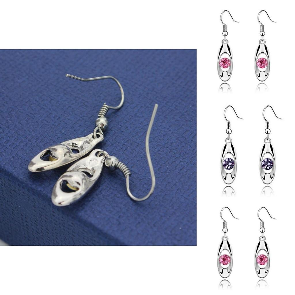Unique Water Drop Alloy Earrings With Waterstone Embellishments For Women