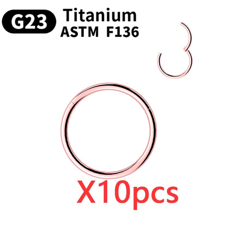 10/50Pcs Hoop Earring G23 Titanium Nose Ring For Women Piercing Jewelry Lip Ear Ring Hoop Mixed Body Clips Hinge