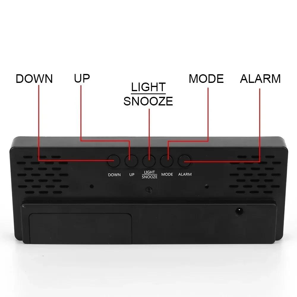 Voice Controlled Wall Clock Temperature Alarm Clock Night Mode Snooze 12/24H Anti-disturbance Function for You Clocks Tools Ring
