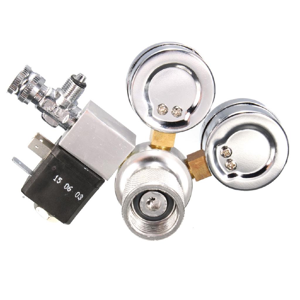 New Co2 Equipment Regulator Magnetic Solenoid Two Gauge Bubble Counter for Aquarium Service 220V To 240V