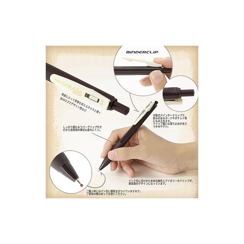Zebra Sarasa Clip Gel Ballpoint Pen 0.5mm Vintage Color 5-Color Set N JJ15-5C-VI-N