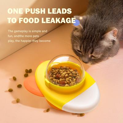Interactive Dog And Cat Toy Pet Automatic Food Treat Dispenser Cartoon Duck Design Slow Food Pet Snack Feeder for Dog Training