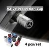 JMN5 2025 Hot 4pcs Car Tire Stem Valve Caps Dustproof Caps Cover Accessories For Benz W211 W124 W176 W177 C180 C200 C260 C300 GLC CLE
