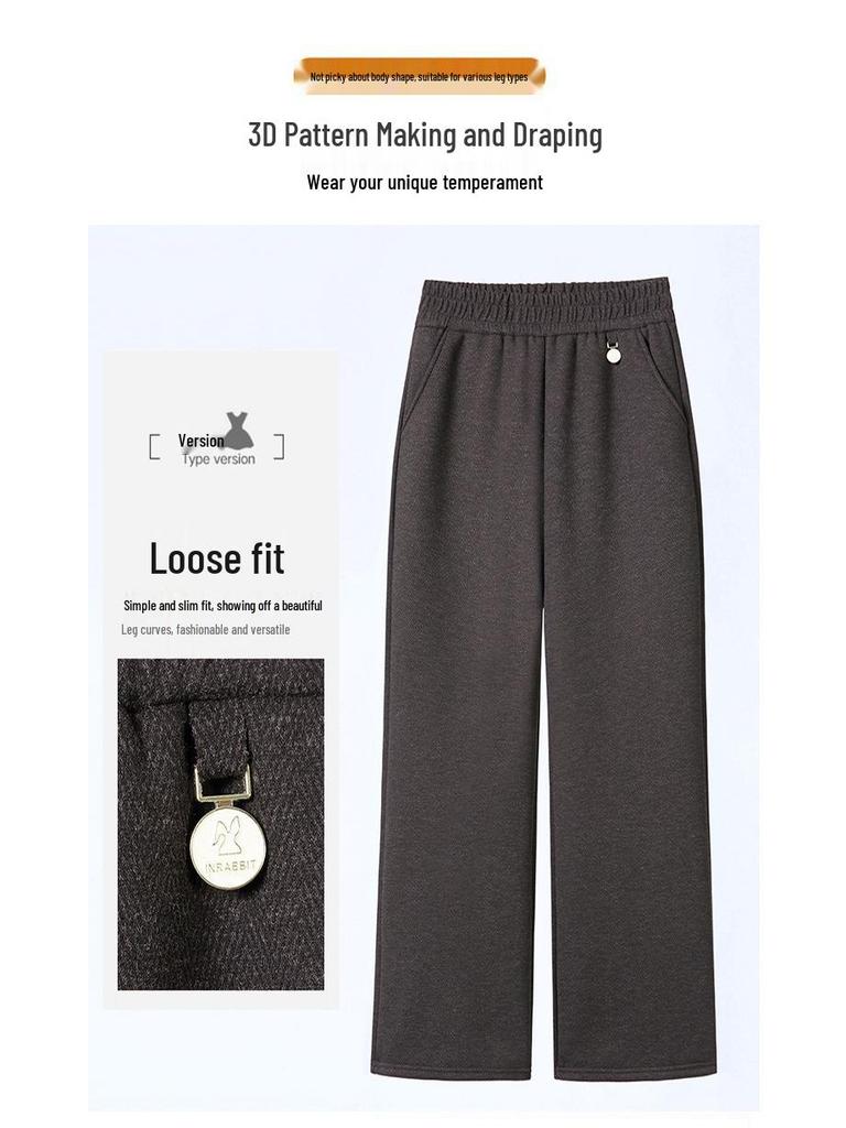 Mom's High-Waisted Velvet Wide-Leg Pants: Autumn/Winter 2025 Style for Middle-Aged & Elderly Women