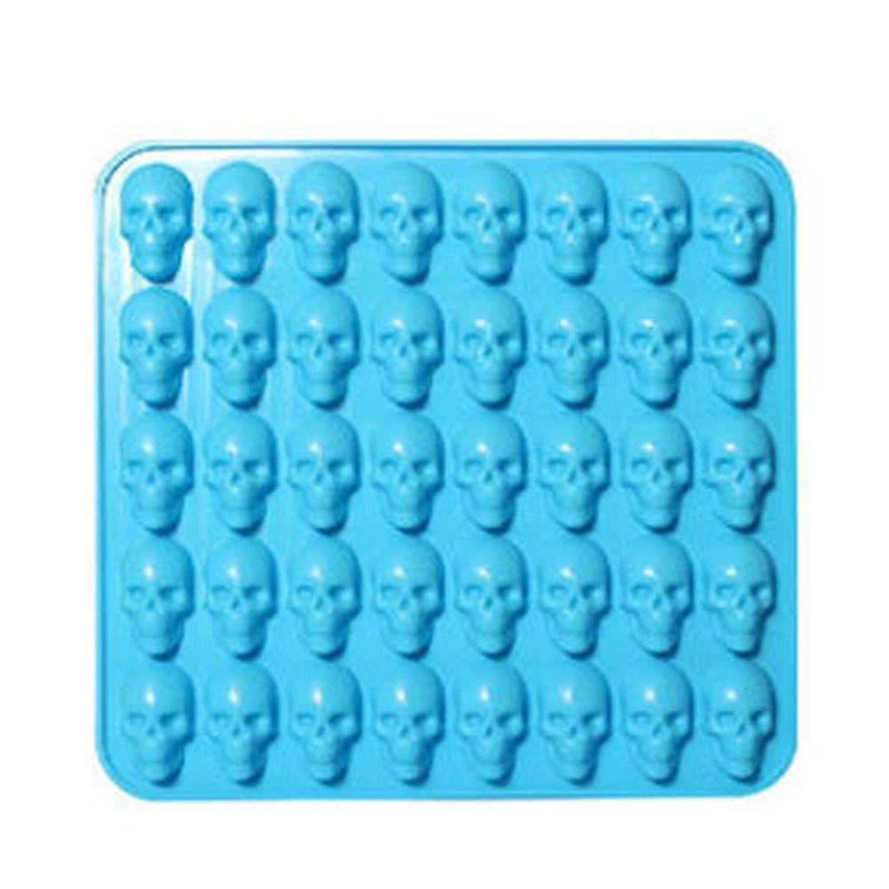 3D Skull Silicone Mold Reusable Skeleton Head Mould DIY Skeleton Head Mold  Halloween синий