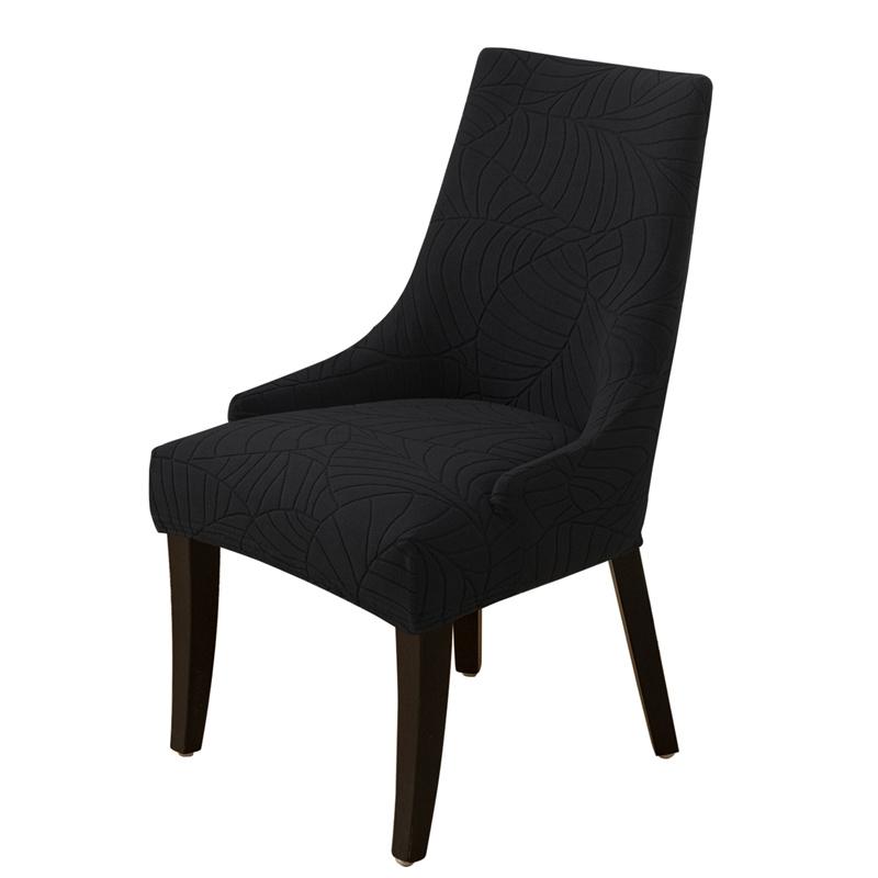 1PC Leave Jacquard Chair Cover Anti-dirt Solid Color Chair Slipcover Washable High Sloping Seat Case for Banquet Home Decor