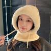 New Velvet Thick One-piece Hat Women's Winter Scarf Integrated Knitted Hat Outdoor Wind and Cold Warm Cycling Ear Hat