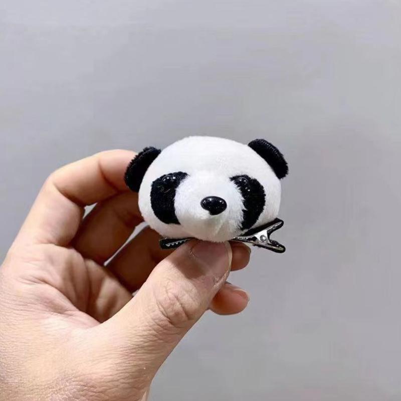 Cute Girls Panda Shape Slap Bracelet Headband Hair Rope Plush Hair Tie Elastic Hair Rope for Girls Cartoon Hair Styling