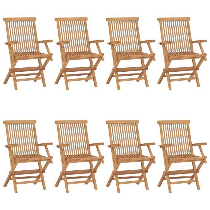 VidaXL Lot de 8 Chaises de Jardin avec Coussins, Sièges de Terrasse, Chaises de Balcon, Meubles de Patio Extérieur, Taupe 3072912