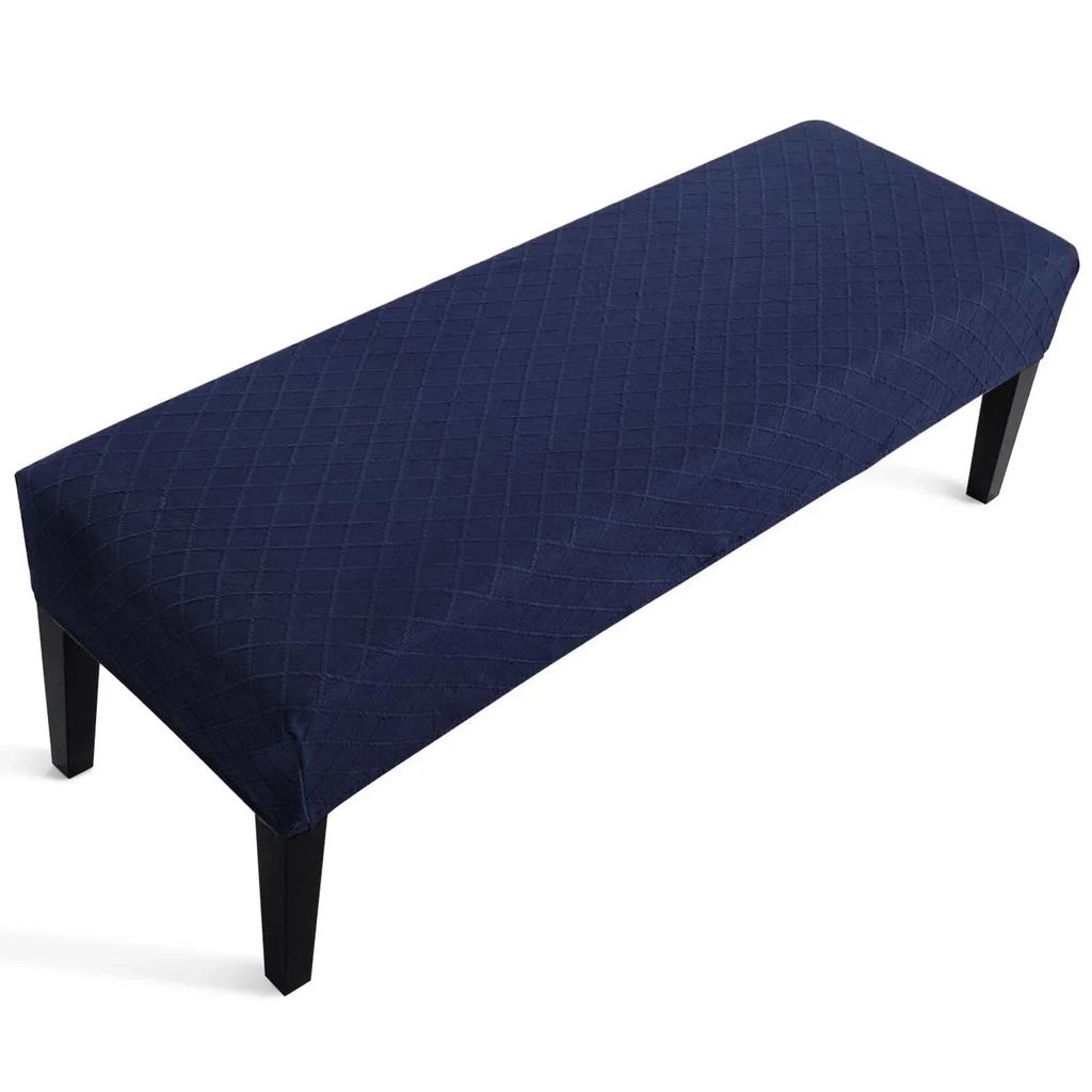 Jacquard Piano Chair Cover Stretch Jacquard Dining Bench Covers Rectangular Solid Color Thickened Stool Seat Cover 1PC