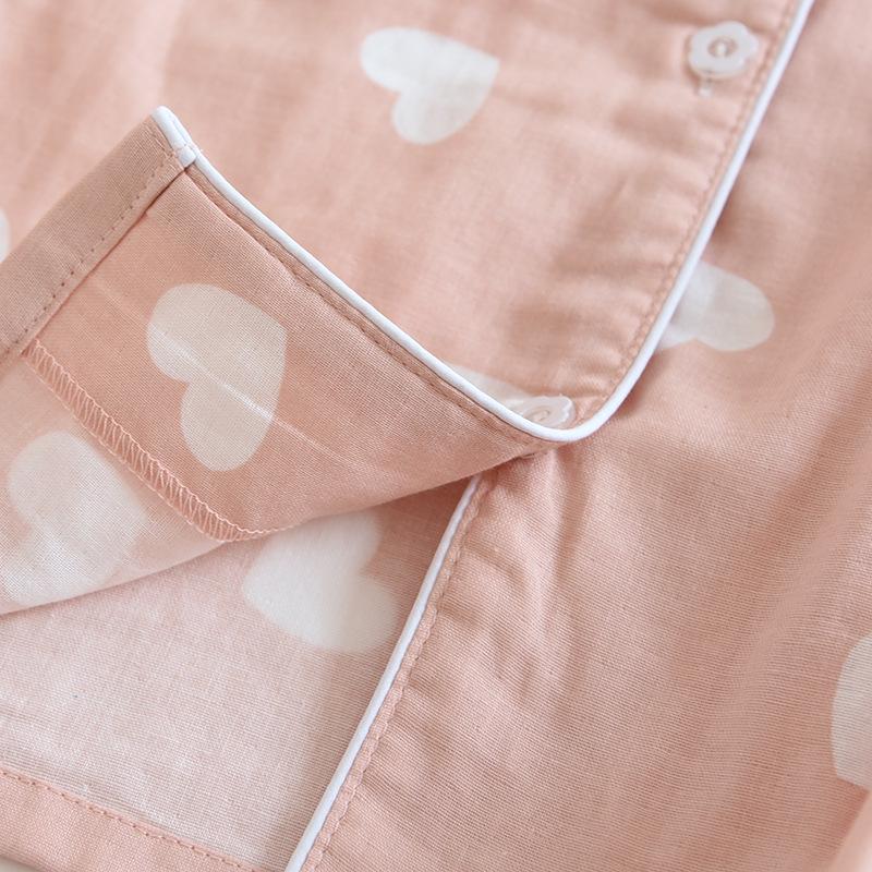 Women's Pure Cotton Three-Piece Pajama Set: Short Sleeve Top, Long Pants, and Shorts for Summer and Spring-Autumn Homewear.