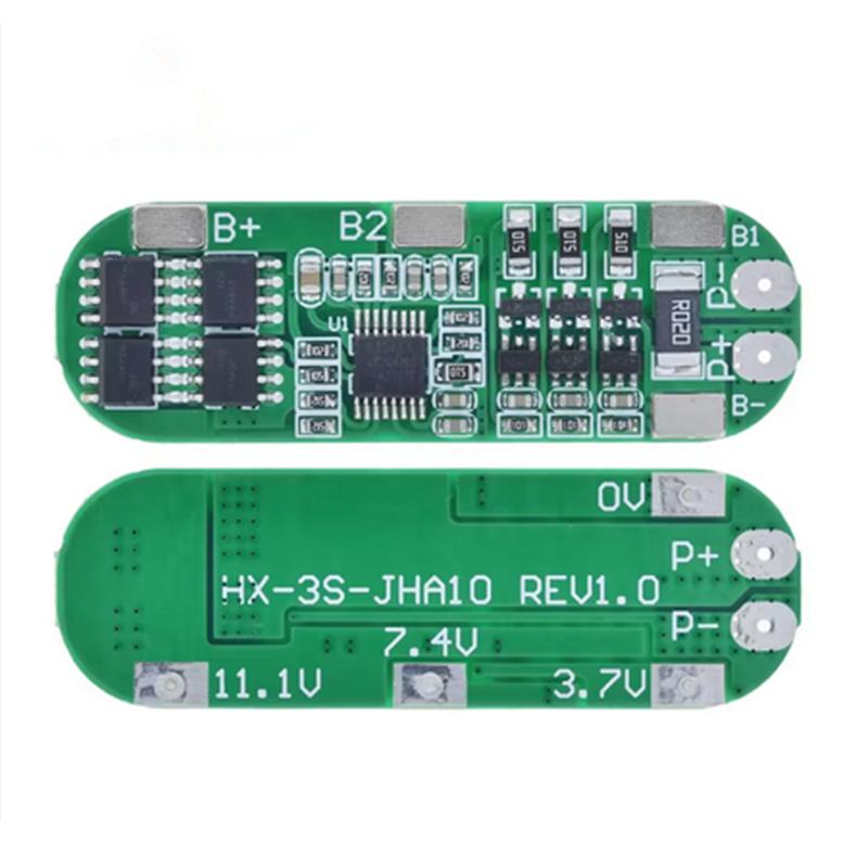 3S 10A 12V Litiumbatterilader Beskyttelseskort For 18650 Li-ion Battericellelading BMS 11.1V 12.6V Med Balansert