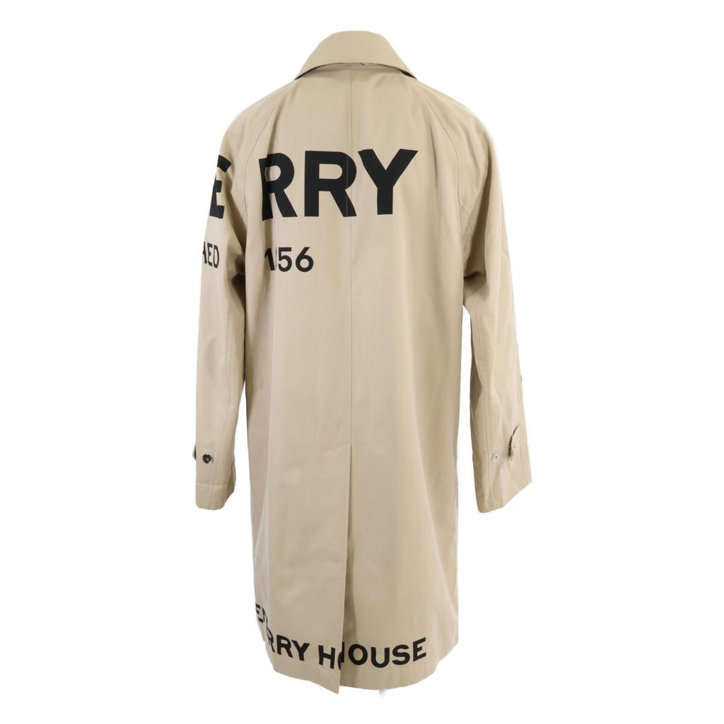 BURBERRY 8016222 Cotton gabardine Horseferry print Nova check soutien collar overcoat coat 36 beigeUsed