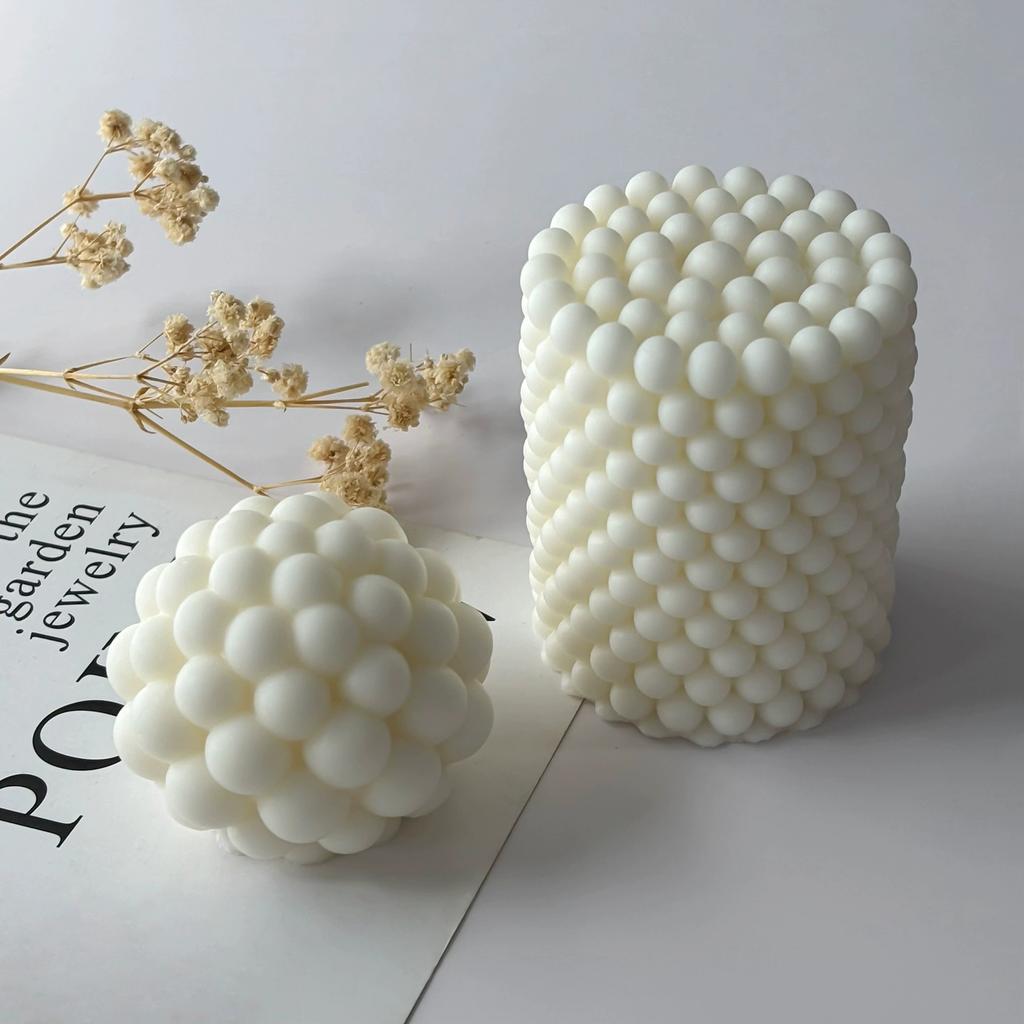 1Pc Handmade Bubble Soy Wax Candle - Nordic Geometric Ball Scented Candle, Home Decor Ambience Craft Gift
