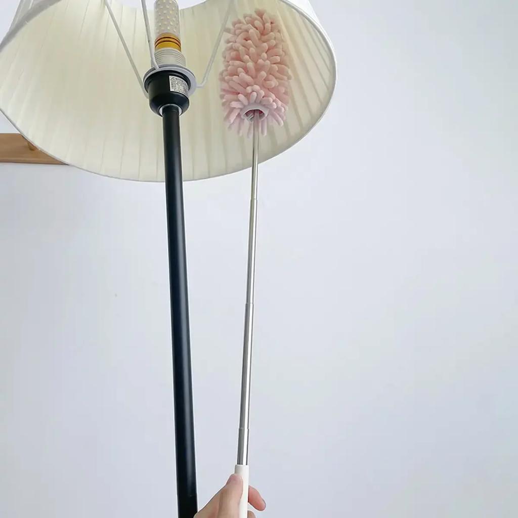 1pc Telescopic Lengthen Duster Microfiber Chenille Home  Stainless  Removal Steel Dust Brush Ceiling Clean Multifunction