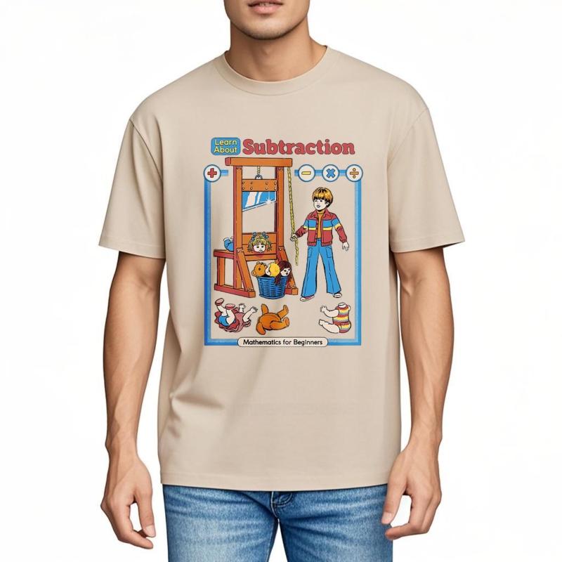 Plus Size summer Unisex tshirt Learn About Subtraction Mathematics For Beginners Short Sleeve Rock O Neck tops