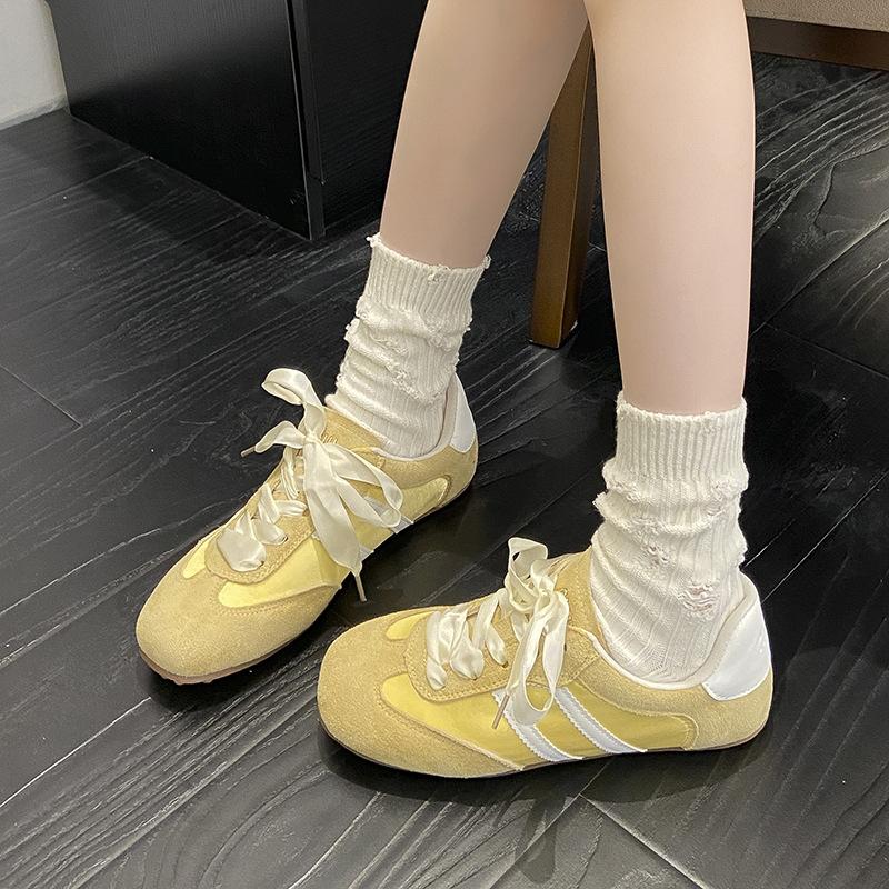 Ballet Retro Flat-bottomed German Training Shoes for Women's 2025 New Autumn Fashionable, Comfortable and Lightweight Sports and Leisure Forrest 