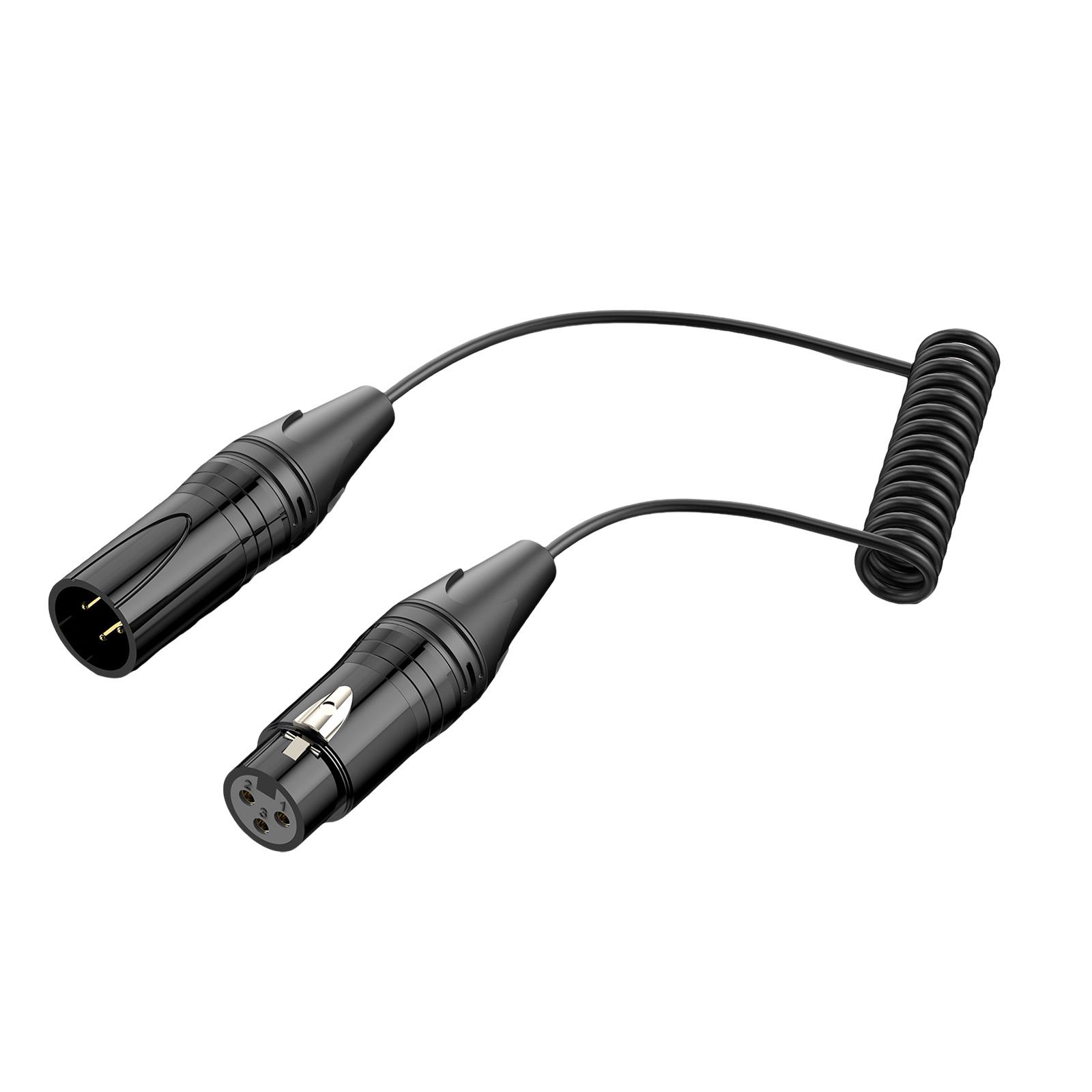 

Пружинный выдвижной шнур XLR «папа-мама» 3-контактный аудиокабель для подключения провода для микрофона и микшера длиной 50 см