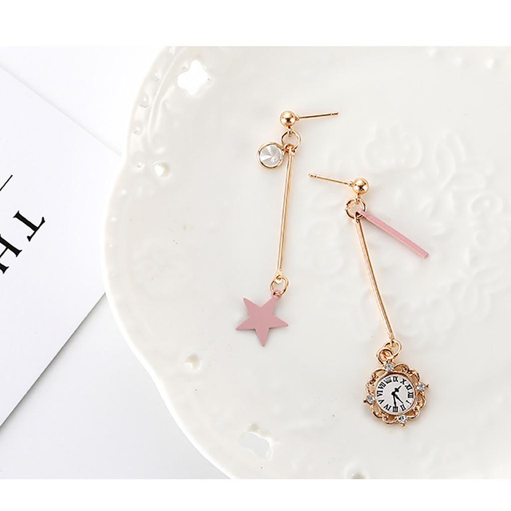 

Популярные серьги со звездами, асимметричная пентаграмма, будильник, серьги-гвоздики