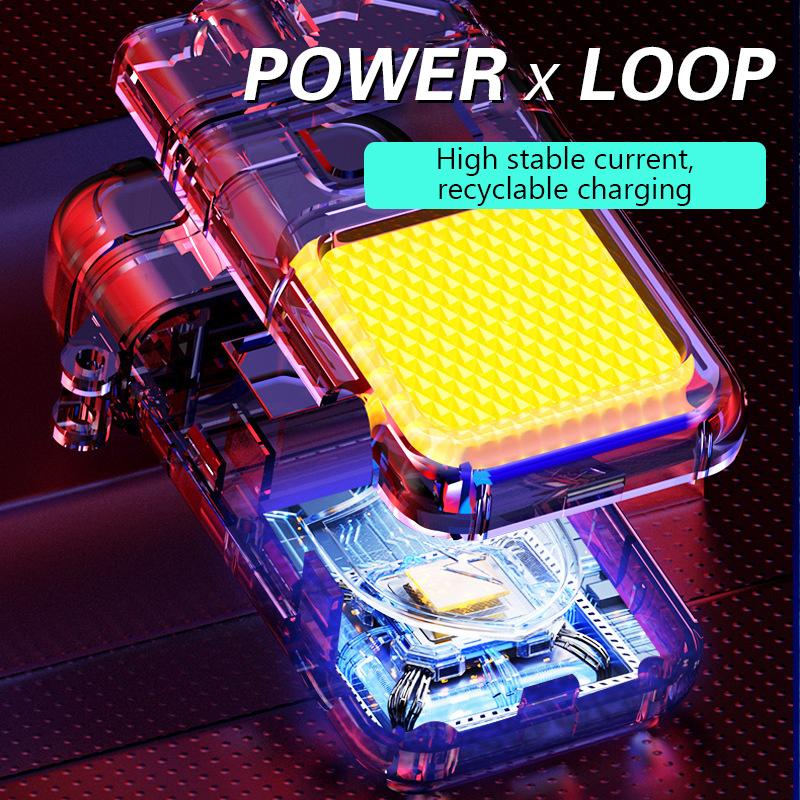 Multi-Function Electric Wire Lighter Waterproof With Emergency Keychain Light Portable Mini Rechargeable Cigarette Lighter