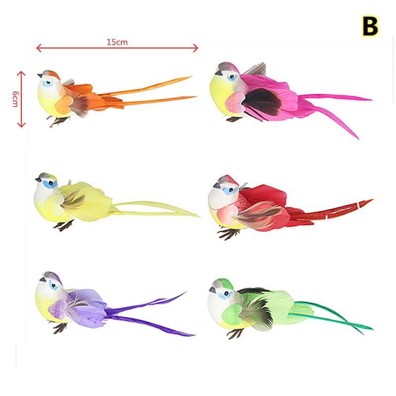 1PC Colorful Fake Bird Artificial Foam Simulation Birds with Feather DIY Wedding Decorations Christmas Ornaments