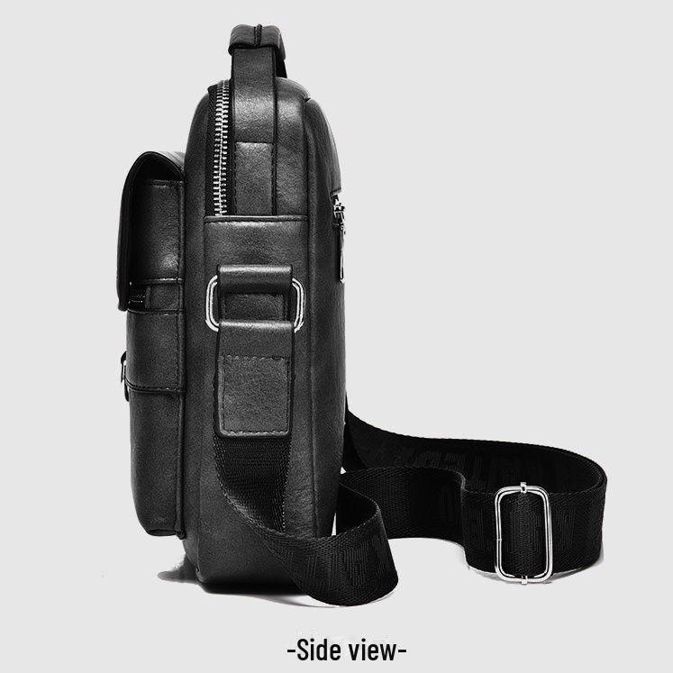 Men's Genuine Leather Vertical Shoulder Bag & Messenger Briefcase
