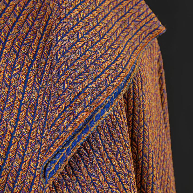 Tessuto Jacquard Creativo Stile Nazionale per Capispalla Borsa Abbigliamento Moda Designer Cucito Fai da Te Tessuto con Texture Intrecciata Spiga di Grano 3D