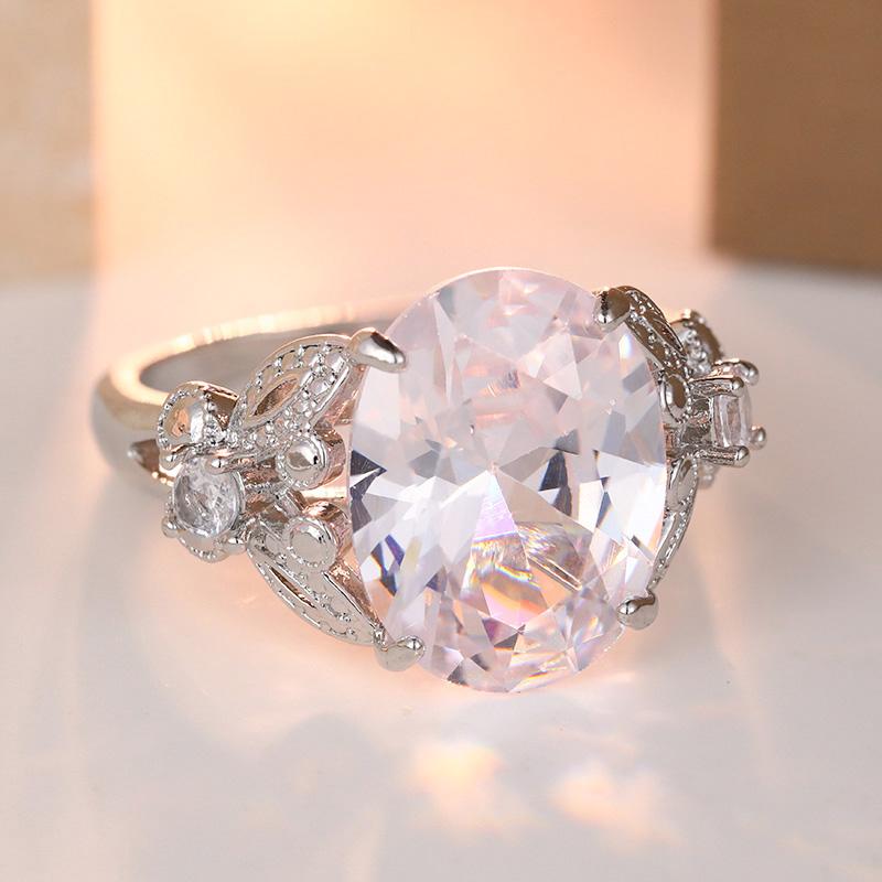 Elegant Inlaid White CZ Women's Ring Exquisite CopperColor Geometry Daily Wear Party Jewelry Anniversary Gift