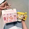 Mug with Lid Spoon New Ceramic Cup Household Water Cup Women's Large Capacity Couple Coffee Breakfast Cup Office