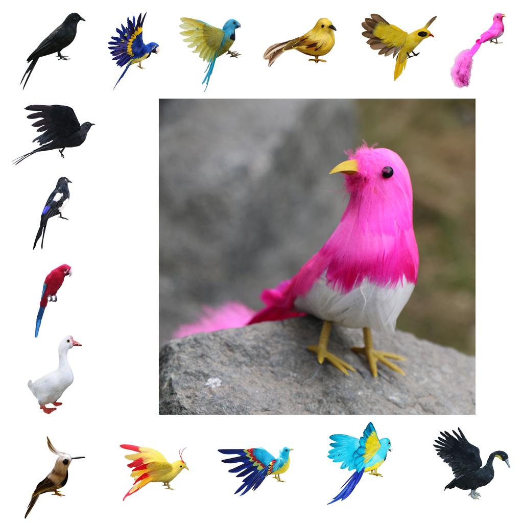 Künstliche Feder Vögel Dekorationen Handwerk Geschenk Ornamente 15