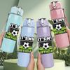 1PC It's My Birthday Soccer Print 750ml Color Plastic Sports Water Bottle Leakproof Flip Straw Lid Suitable for Sports Office Home Use