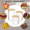 3Pcs Glass Jar with Spoon Airtight Glass Jars with Bamboo Lid Overnight Oat Container Transparent Glass Bulk Food Storage Jar