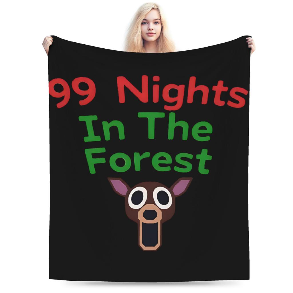 Custom 99 Nights In The Forest Blanket Survival Horror Games Plush Vintage Breathable Throw Blankets For Home Textile Decor