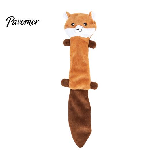 Durable Toys for Chewing Crinkle Animal Dog Toy, Plush Squeaky Chew Fox Raccoon Interactive Pets Squirrel Puppy Teething Toy Small Medium And