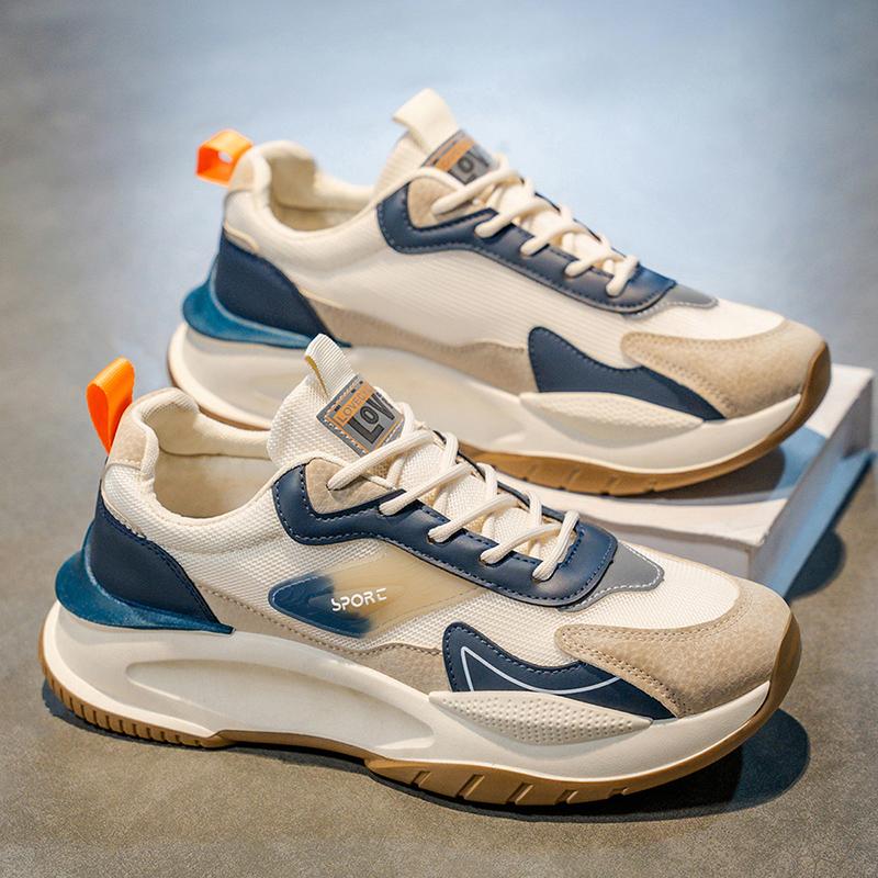 New Fashion Men 's Four Seasons Comfortable Thick Sole Shoes Students BoysTrending Soft Sole Breathable Casual Running Sneakers