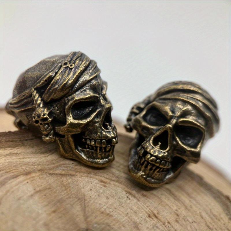 Pirate Skull Brass Knife Bead Outdoor Tool Pendant DIY Keychain Woven Bracelets Accessories Lanyard Charms