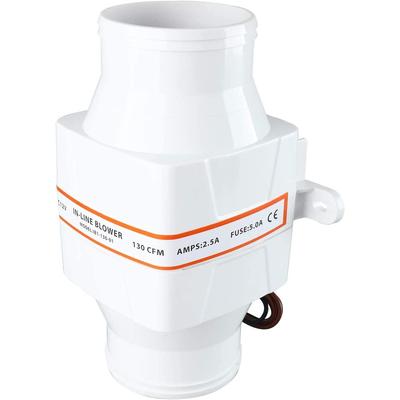 3 Inch 12V in-Line Blower Electric in-Line Marine Bilge Air Blower 130 CFM White for Boat Marine