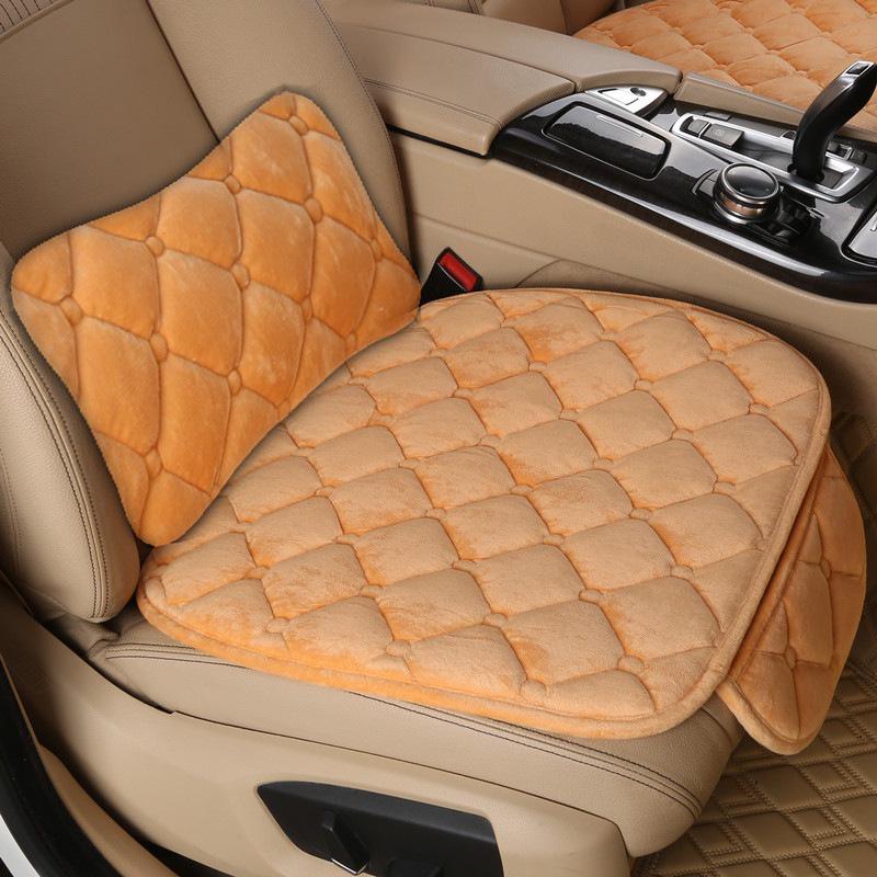 Winter Plush Car Seat Cushion – Non-Slip Thickened Pad with Backrest for Comfort