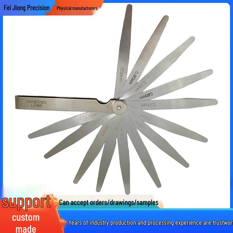 High Precision Stainless Steel Feeler Gauge, 0.02-1.0mm Valve Clearance Measuring Tool