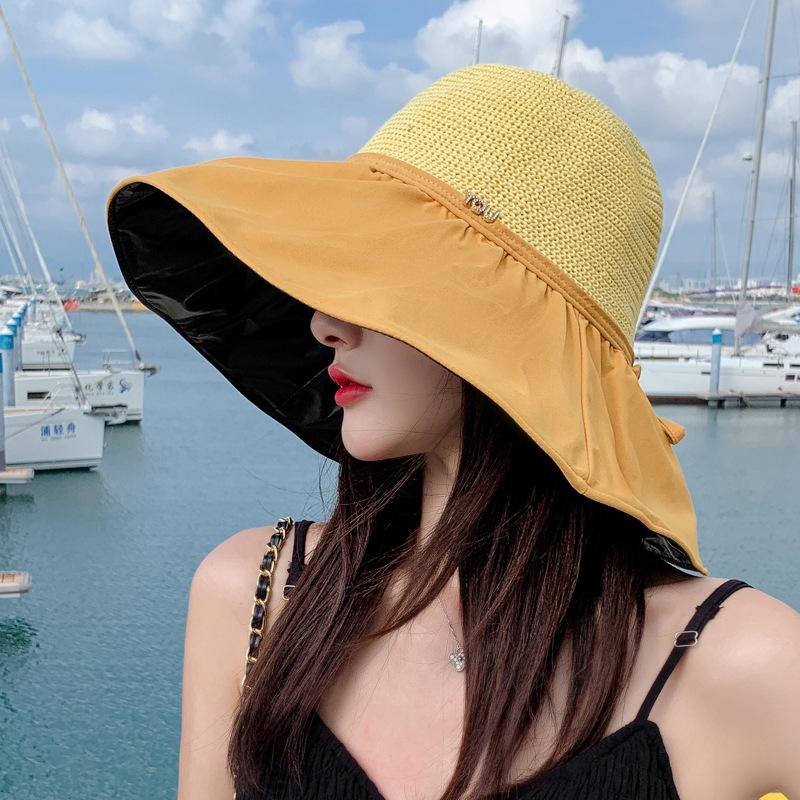 

Летняя виниловая шляпа женская защита от УФ лучей шляпа от солнца с большими полями для путешествий на открытом воздухе дышащая защита от солнца шляпа от солнца тонкая average size