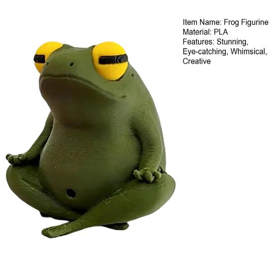 Yoga Frog Figurine 3D Printed Statue Collectible Sculpture Meditation Zen Frog for Garden Patio Yard Lawn