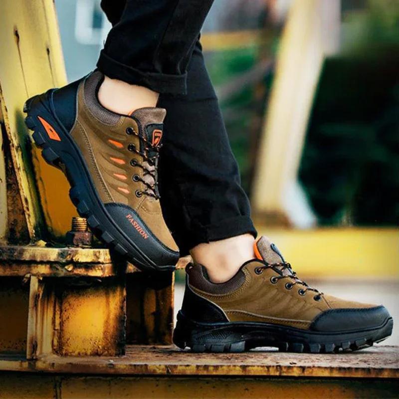 Fashion Men's Hiking Shoes Outdoor Sports for Men Waterproof Non-slip Climbing Boots Breathable Wear-resistant All Season Running Shoes