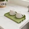 Water Drainage Mat Silicone Kitchen Sink Faucet Mat, Foldable Splash Guard with Suction Cup, Draining Cups 5 Degrees Slope Countertop for Bathroom Cup