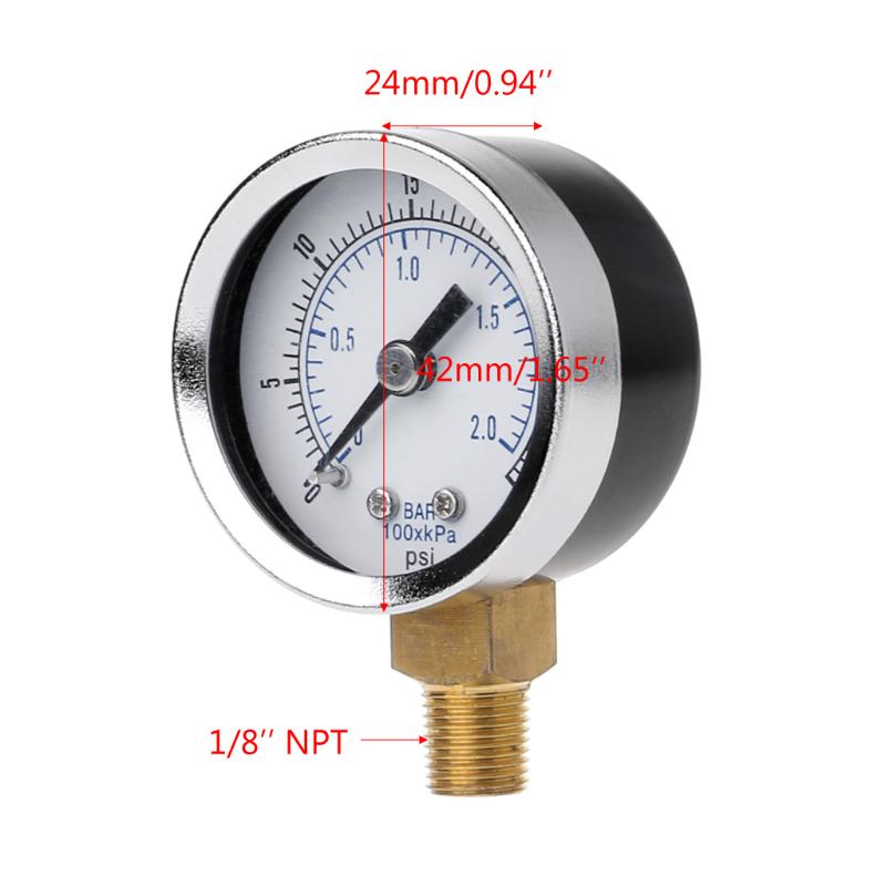 Low Pressure Hydraulic Gauge  Scale Pressure Gauge 1/8" BSPT thread for   Compressor Oil Water Gas Compact