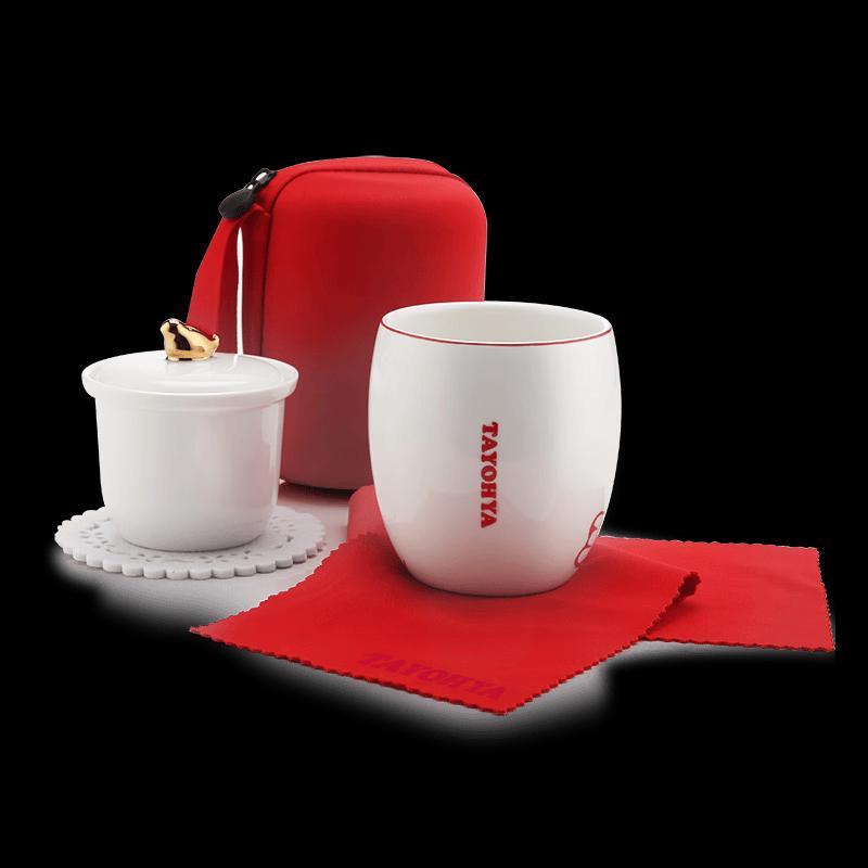Tayohya Prosperous Peony Ceramic Travel Tea Set
