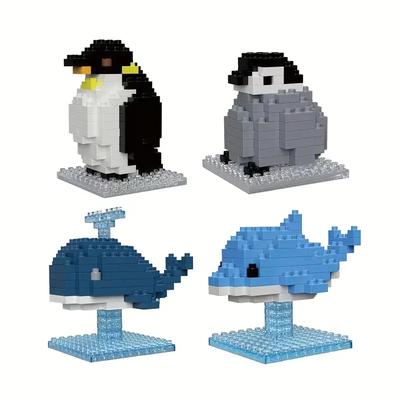 Mattoncini Animali Fai da Te Balena, Delfino, Pinguino Ornamenti - Fantastici Giocattoli Educativi e Regali di Festa per Bambini!