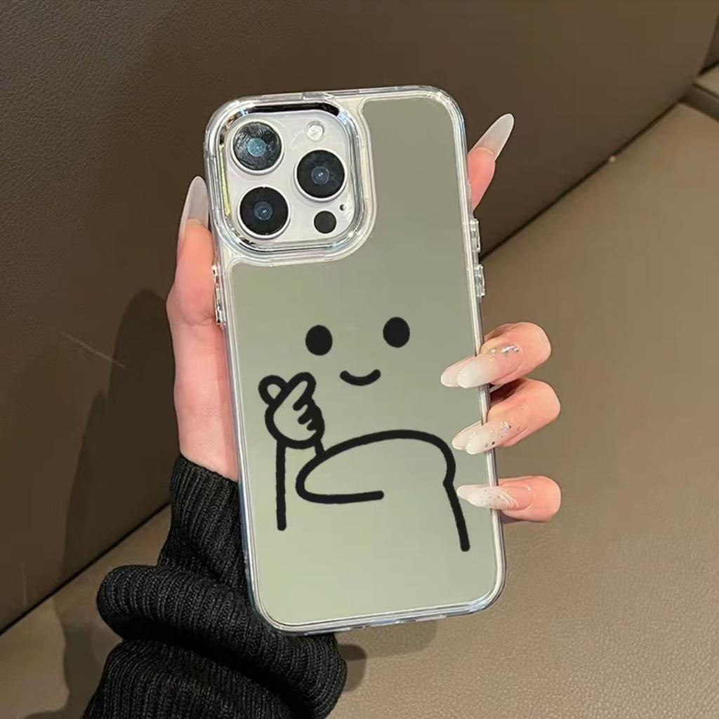 Applicable to iphone11promax simple 11 couple mobile phone case mirror new 11 personality 11 vertical middle finger match
