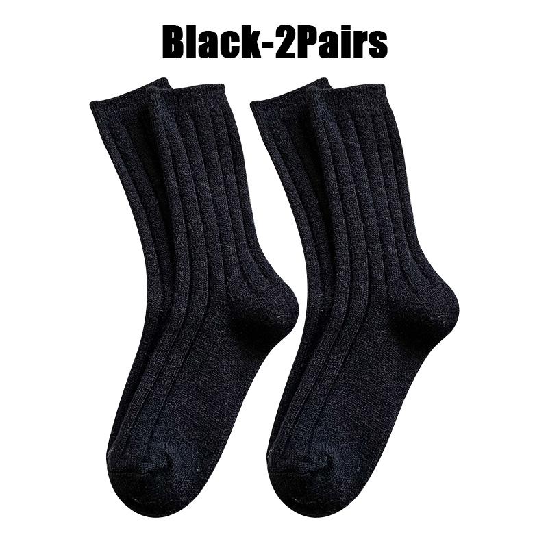 Chaussettes thermiques longues en laine de cachemire pour femme, épaisses et chaudes, mode japonaise, Harajuku, couleur unie, nouvelle collection hiver