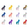 1Pc 3D Printed Toy Rainbow Horse Simulated Statue Cute Zodiac Horse Joint Tail Movable Figurine Office Decor New Year Gift